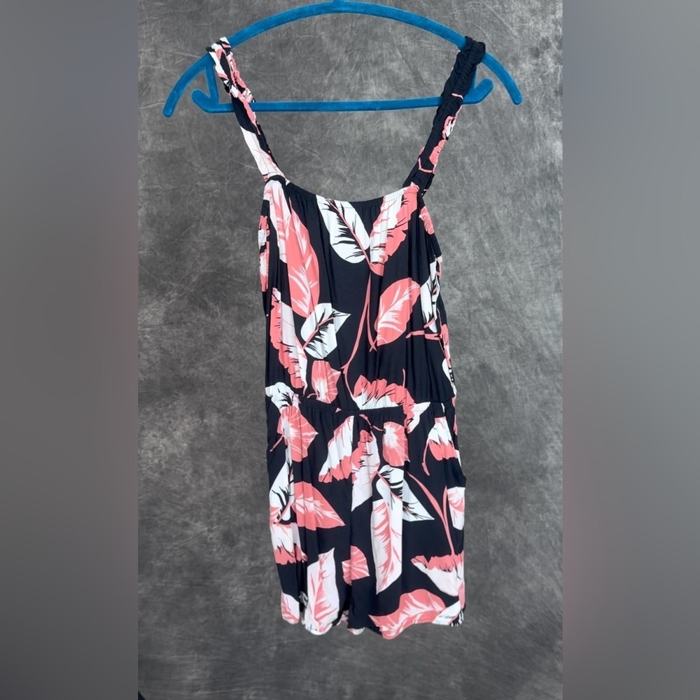 Express Black Floral Sleeveless Romper with Pockets Size S - Picture 1 of 9